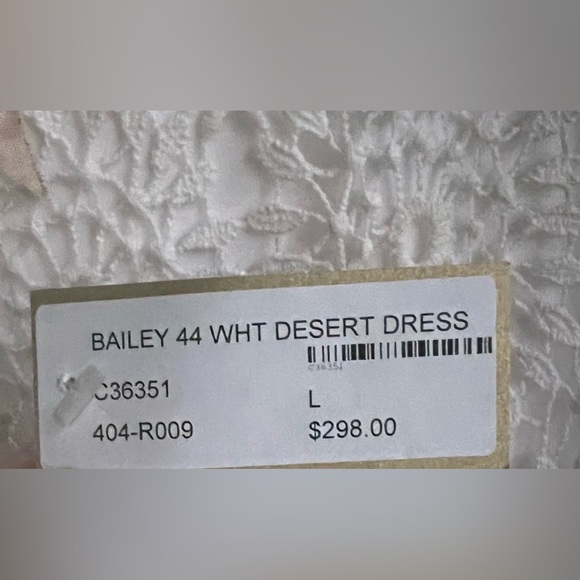 BAILEY 44 WHITE  DESSERT SLEEVELESS NEW DRESS SIZE LARGE  new - Picture 3 of 3